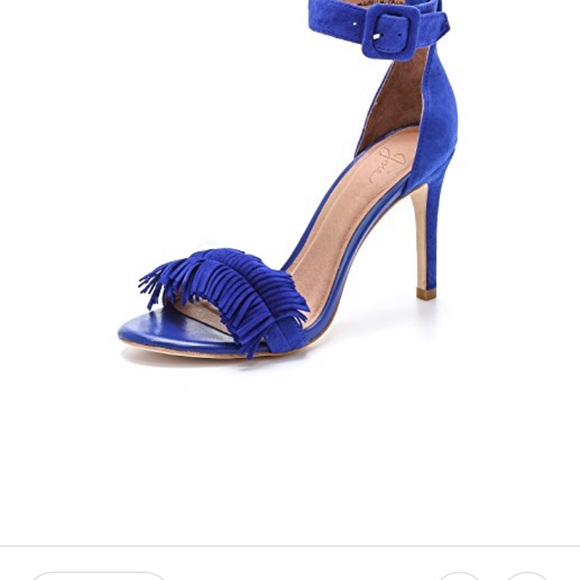Joie Shoes - JOIE Blue Pippi Fringe Suede Heels
